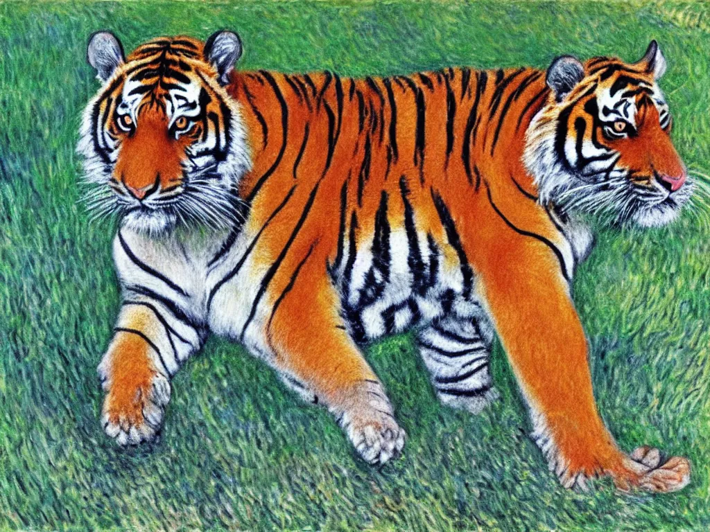 Image similar to a tiger drawn by monet