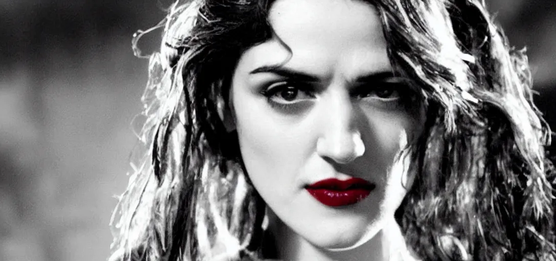 Prompt: a still of katie mcgrath in sin city ( 2 0 0 5 )