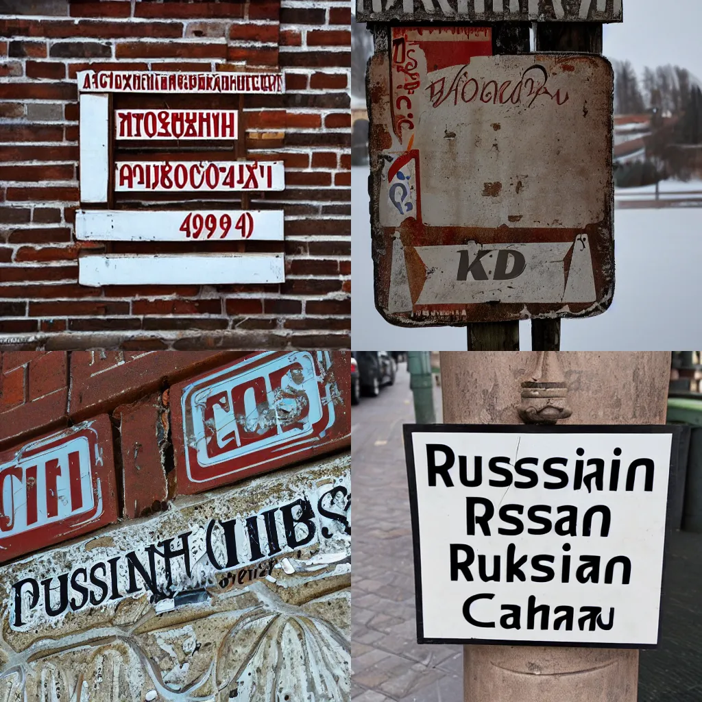 Prompt: a sign in russian