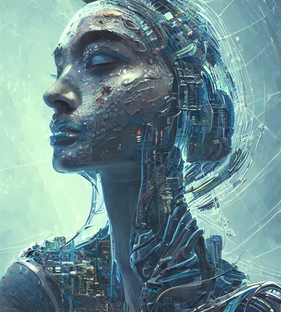 Image similar to hyperrealistic portrait of a woman monster astronaut, full body portrait, well lit, intricate abstract. cyberpunk, intricate artwork, by tooth wu, wlop, beeple. in the style of jin kagetsu, james jean and wlop, highly detailed, sharp focus, intricate concept art, digital painting, ambient lighting, 4 k, artstation