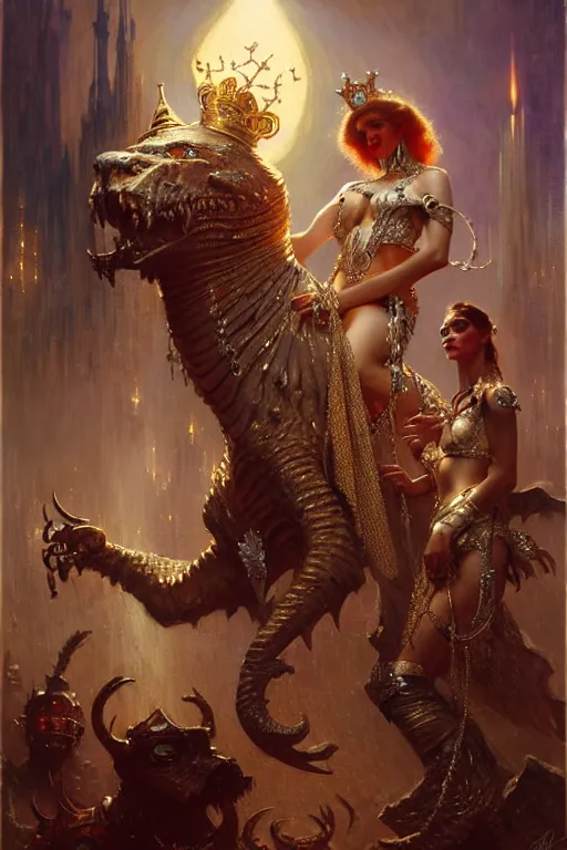 Prompt: king with diamonds by gaston bussiere, bayard wu, greg rutkowski, giger, maxim verehin