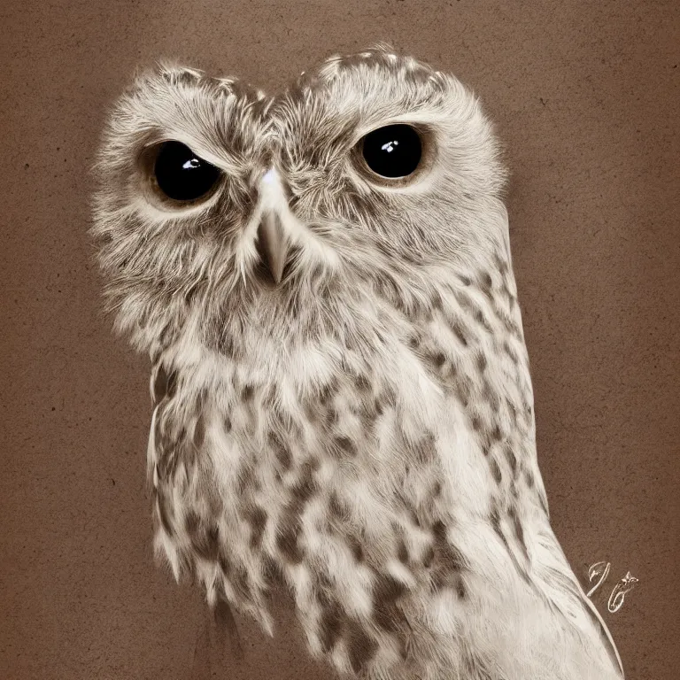 Image similar to Elegant Owl, digital art, portrait