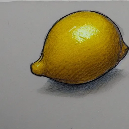 Image similar to professional liner sketch of a lemon