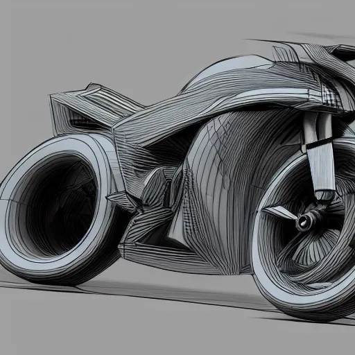 Prompt: drawing of next Gen prototype concept motorcycle, Japanese engineering, blade runner style, 3d, photorealism