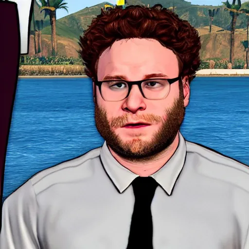 Image similar to seth rogen as a character in gta v