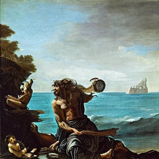 Image similar to between the devil and the deep blue sea by salvator rosa