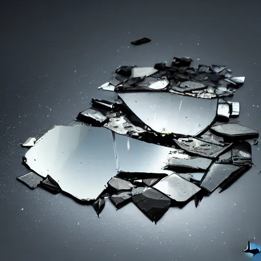 Prompt: pieces of a broken mirror lying on the ground, many shards, very detailed, digital painting, oil painting, moonlight, hyperrealistic, highly detailed, beautiful, artstation, cgsociety