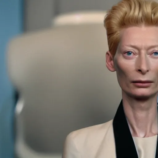 Image similar to tilda swinton as captain kirk