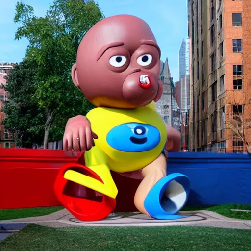 Prompt: A Bob's Big Boy sculpture by Jeff Koons