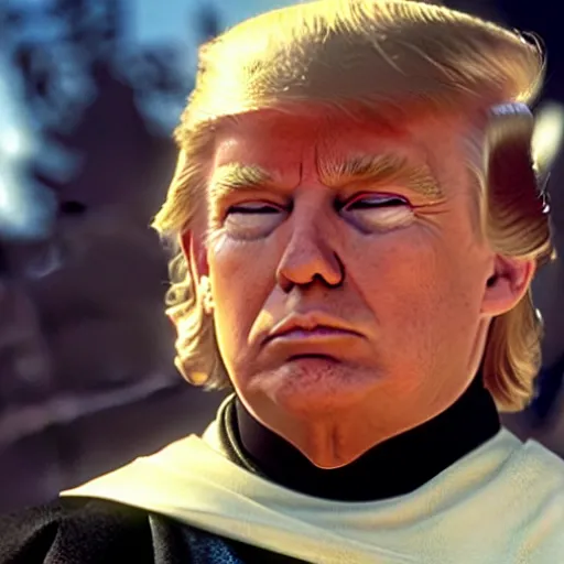 Image similar to Donald Trump as anakin skywalker in star wars episode 3, 8k resolution, full HD, cinematic lighting, award winning, anatomically correct