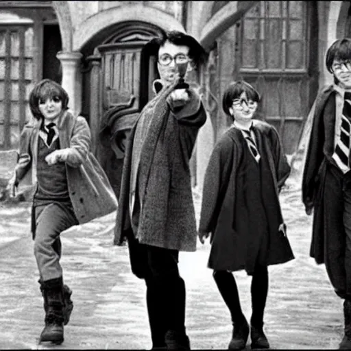 Prompt: a Harry Potter movie from the 60s