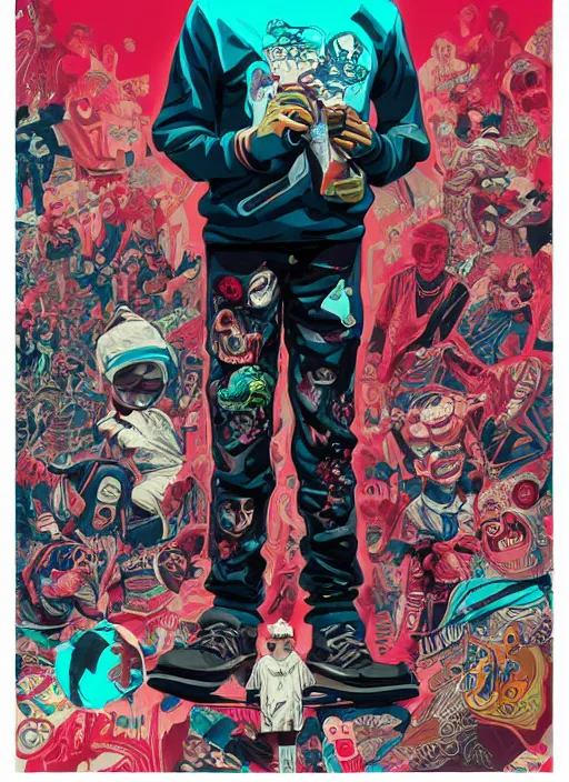 Image similar to zombie skater full body hiphop streetwear drip, tristan eaton, victo ngai, artgerm, rhads, ross draws