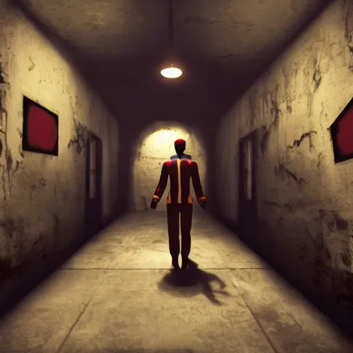 Image similar to Stealth horror game with clowns, Unreal Engine 5, ray tracing, 4k