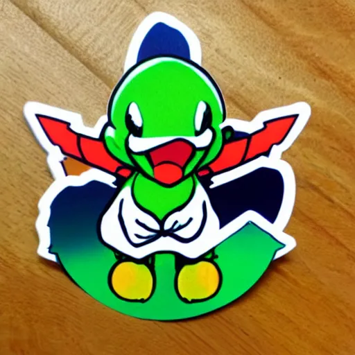 Image similar to symmetrical die cut sticker, yoshi from yoshi's island, splatter paint