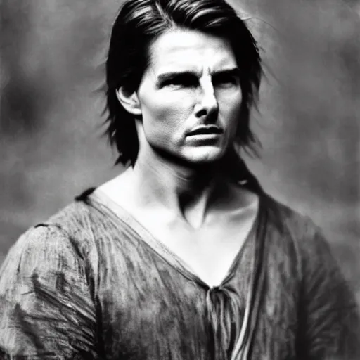 Image similar to tom cruise by julia margaret cameron 1 8 8 0 s, realistic, body shot, sharp focus, 8 k high definition, insanely detailed, intricate, elegant
