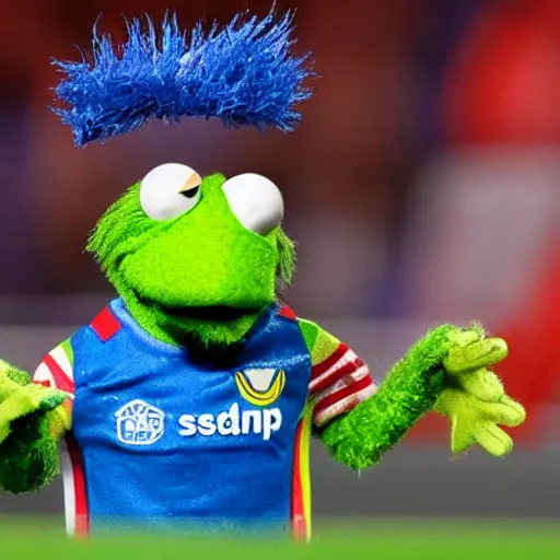 Image similar to a mix between Gabigol and a muppet