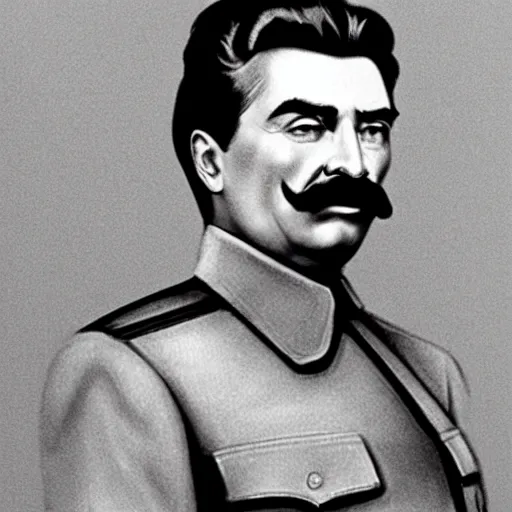 Prompt: joseph stalin with a mullet