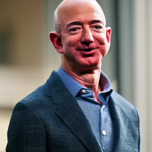 Image similar to Jeff Bezos, throbbing veins on his forehead and neck, XF IQ4, 150MP, 50mm, F1.4, ISO 200, 1/160s, natural light