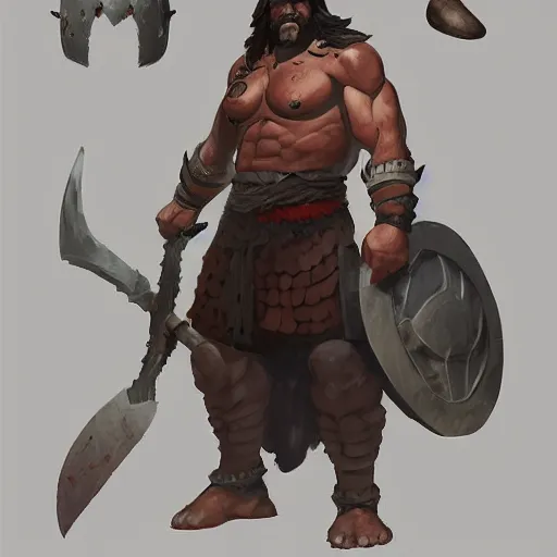 Image similar to character sheet of barbarian warrior, muscular, handsome, chiseled, by greg rutkowski and studio ghibli, digital art, trending on artstation, highly detailed, concept art, beautiful, masterpiece