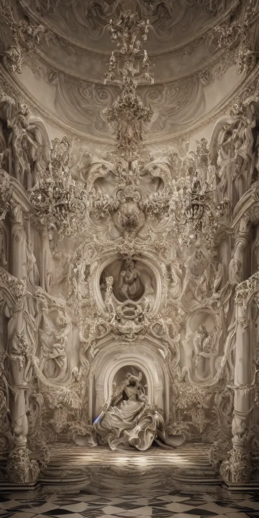 Image similar to the source of future growth dramatic, elaborate emotive Baroque and Rococo styles to emphasise beauty as a transcendental, seamless pattern, symmetrical, 8k image, supersharp, no blur, sharp focus, insanely detailed and intricate, Octane render, 8K