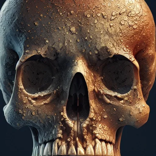 Image similar to portrait_of_a_melting_skull._intricate_abstract._intricate_artwork._by_Tooth_Wu_wlop_beeple_dan_mumford._octane_render_trending_on_artstat