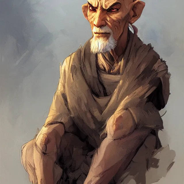 Image similar to avatar aang as a frail old man, portrait, elegant, intricate, digital painting, artstation, concept art, smooth, sharp focus, illustration, art by konstantin korovin and daniel f. gerhartz and john howe