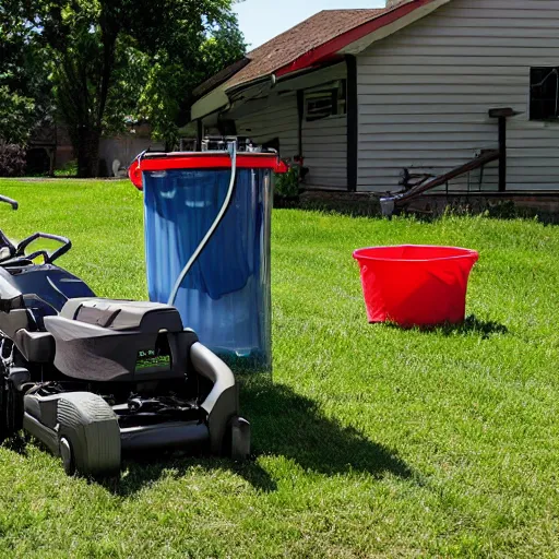 Prompt: mowing the laundry