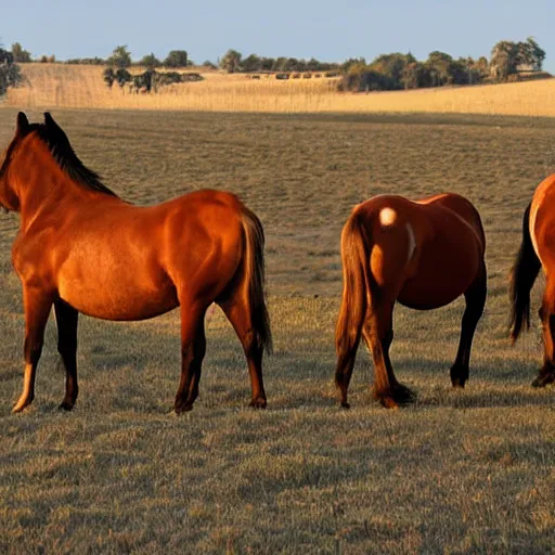 Prompt: a herd of horses nature photo