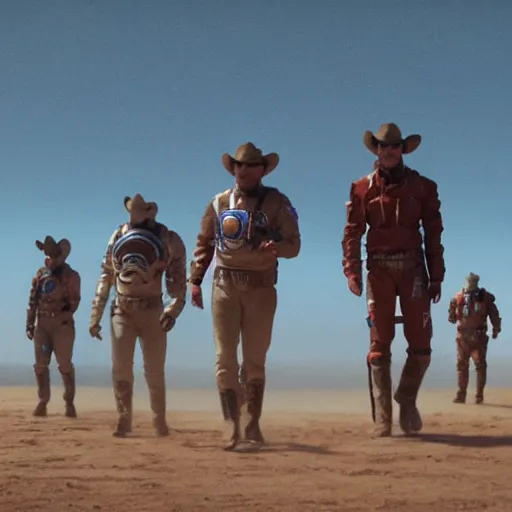 Prompt: a film still of \'interplanetary cowboys\' (2012)