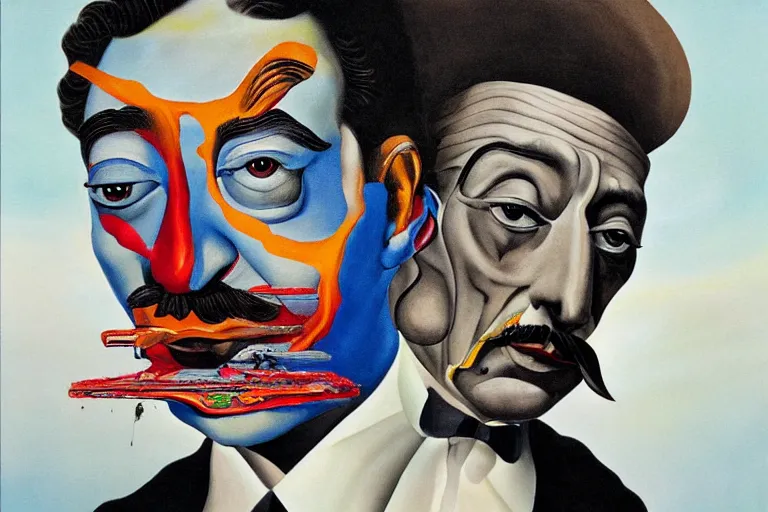 Image similar to portrait of a uncanny painter by Chor Boogie and Salvador Dali collaboration