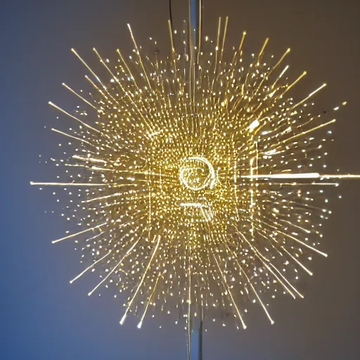 Prompt: a sculpture of a light particle