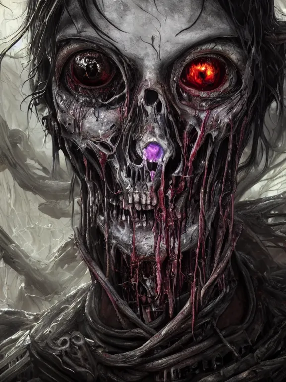 Image similar to photo of 8k ultra realistic undead eldritch horror, eye,decaying, cybernetic, full of colour, cinematic lighting, battered, trending on artstation, 4k, hyperrealistic, focused, extreme details,unreal engine 5, cinematic, masterpiece, art by ayami kojima, giger