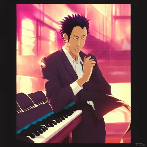 Image similar to portrait of the jazz pianist, anime fantasy illustration by tomoyuki yamasaki, kyoto studio, madhouse, ufotable, comixwave films, trending on artstation