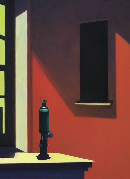 Image similar to water faucet dripping Edward Hopper and James Gilleard, highly detailed