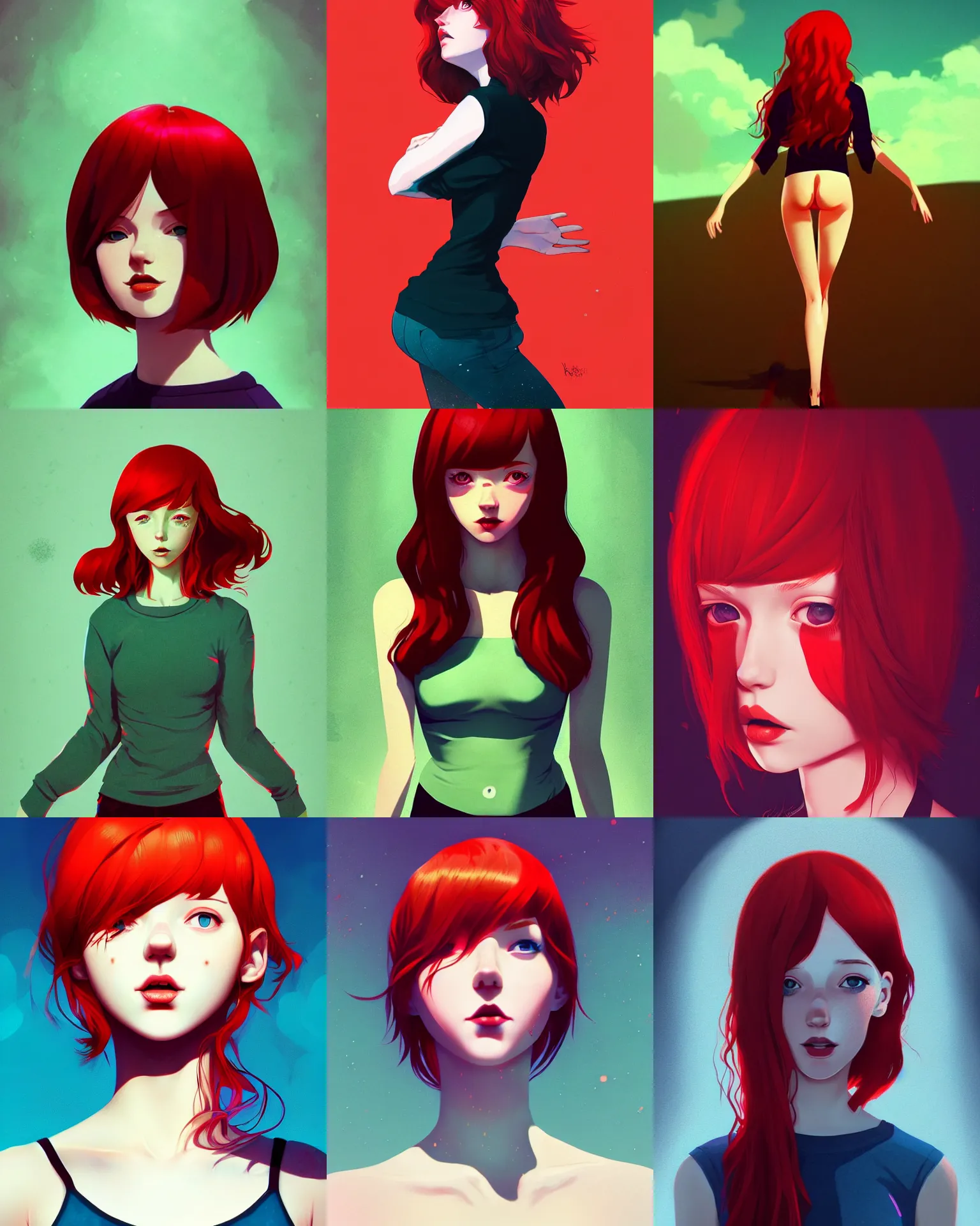 Prompt: a full body picture of a pretty!!!! woman with red hair and freckles by ilya kuvshinov, lois van baarle, psychedelic!!!!, acidwave, digital art, dramatic lighting, dramatic angle