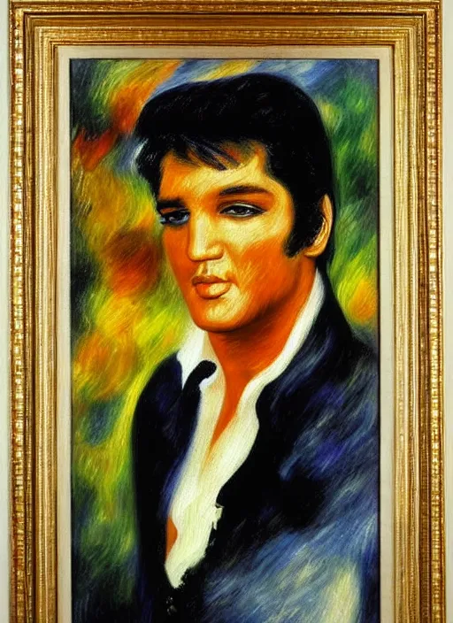 Prompt: oil painting of elvis presley by renoir