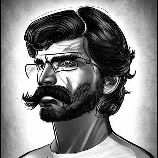 Image similar to An illustration of Dr Disrespect in the style of MeatCanyon, Face Portrait, hyper detailed, deviantart,