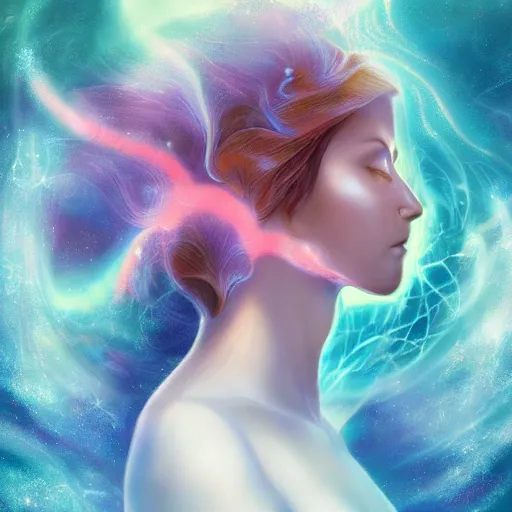 Prompt: a powerful psychic man emitting psychic powers, by anna dittmann,