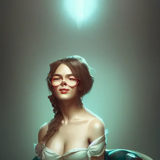 Image similar to an insanely detailed portrait of a smiling beautiful woman looking at you on the couch, in the style of peter mohrbacher, artgerm, dramatic lighting and composition, octane render, trending on artstation, concept art 8 k