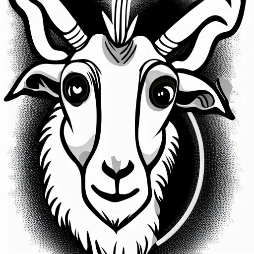 Image similar to a vector illustration of a smoking goat in lowbrow art style