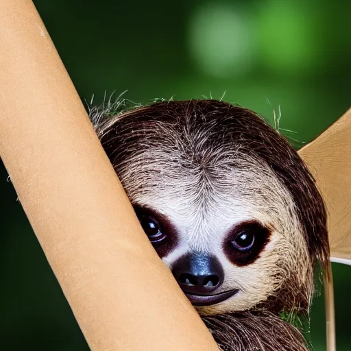 Image similar to photo of a cute sloth under an umbrella