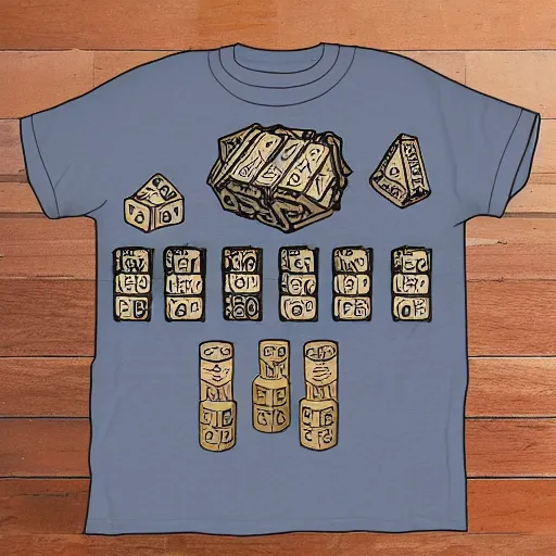 Image similar to dungeons and dragons dice roll on a tshirt