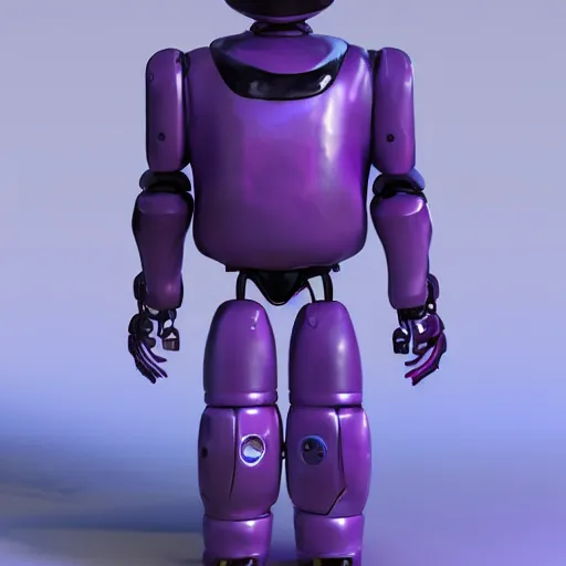 Prompt: kid robot with purple jacket design by fabricio campos and lidia morales, character modeling, toy design, substance 3 d painter, blender, mental ray, zbrush, trending in behance