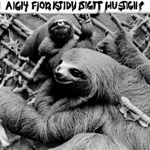 Image similar to ww 2 fought by sloths