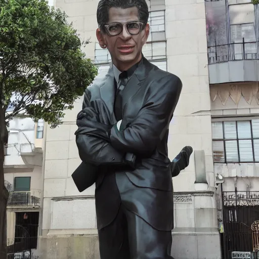 Image similar to 5 0 ft high jeff koons sculpture of jeff goldblum