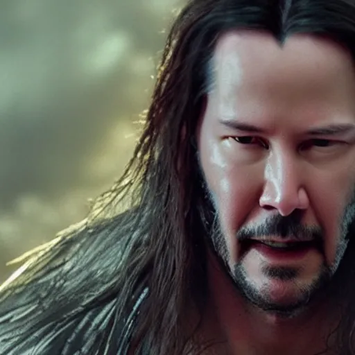 Image similar to Keanu Reeves in elden ring 4K quality Super Realistic