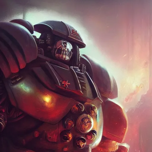 Image similar to space marine, high detail, dramatic light, 4 0 k, digital art, painted by seb mckinnon, painted by greg rutkowski, trending on artstation