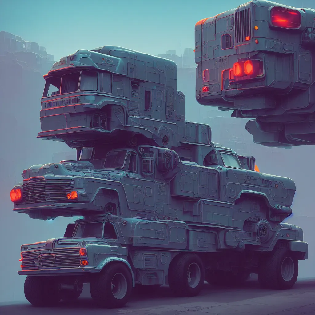 Prompt: retrofuturistic cybertruck, close up, quint buchholz, wlop, dan mumford, artgerm, liam brazier, peter mohrbacher, raw, featured on artstation, octane render, cinematic, rugged, intricate, 8 k