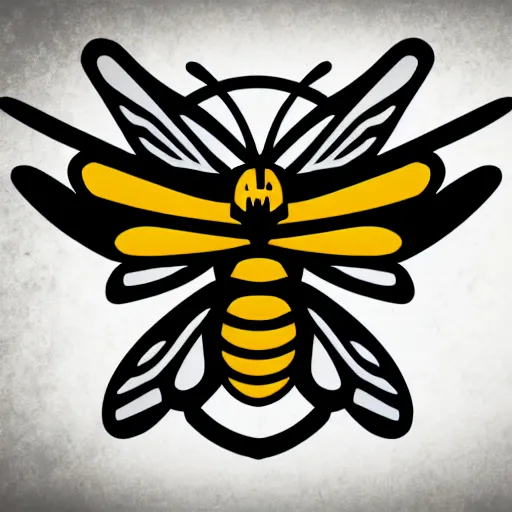 Image similar to angry wasp vector logo, E-sport style, flat colour, SVG, professional, sharp edges, vinyl cutout