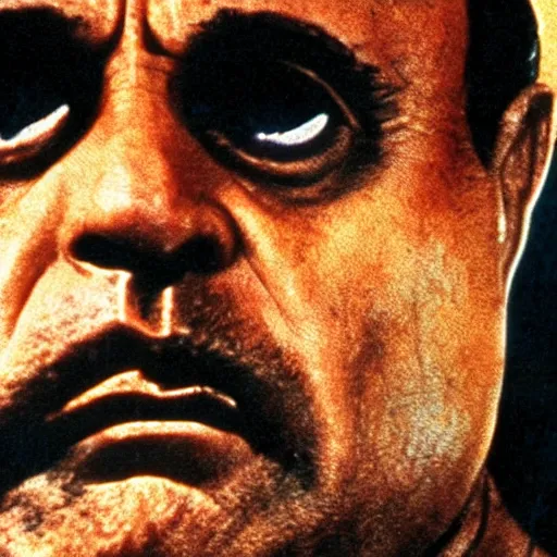 Image similar to danny devito as captain benjamin in apocalypse now, 8k resolution, full HD, cinematic lighting, award winning, anatomically correct